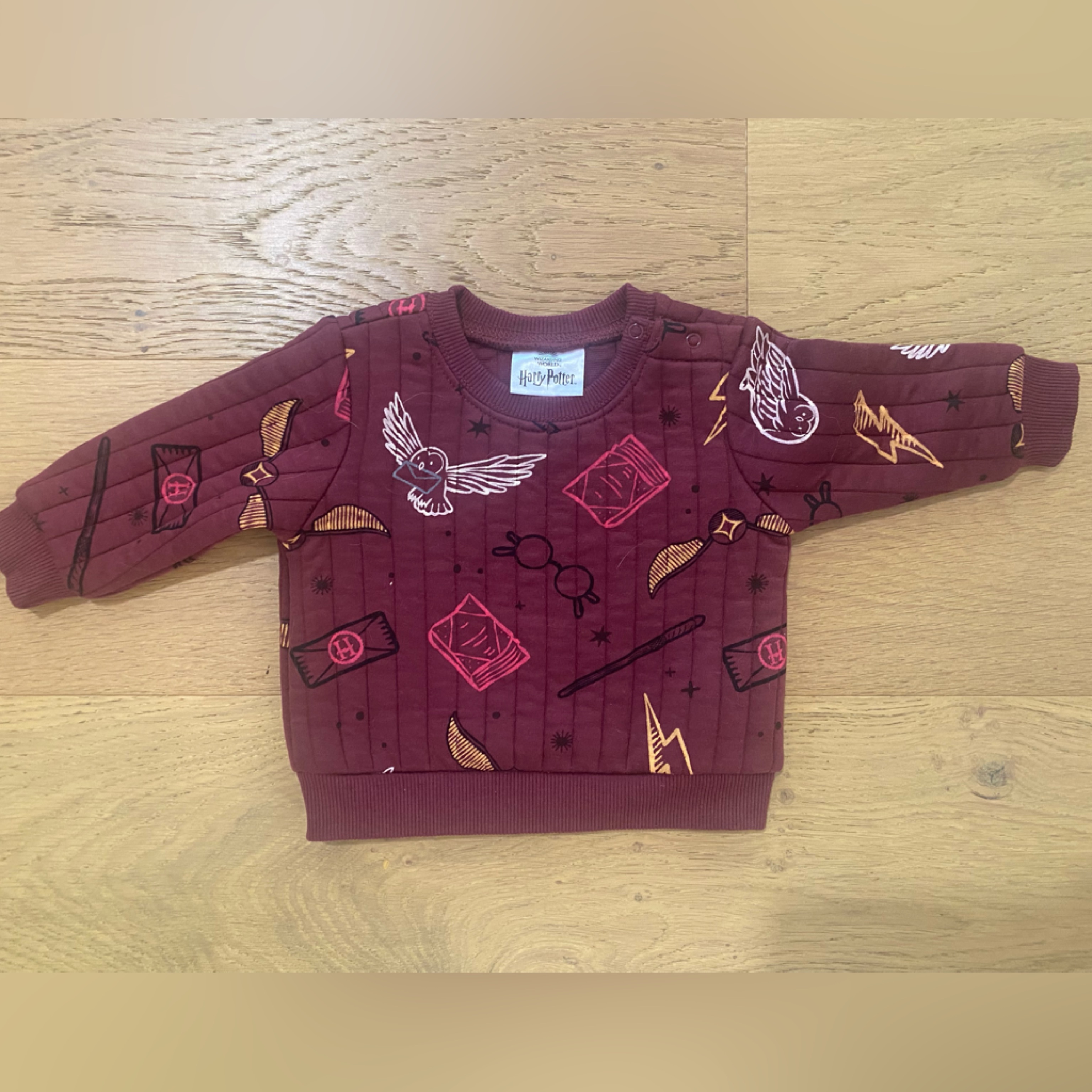 Harry Potter Kids Baby Maroon Graphic Sweatshirt 3-6m Vguc
